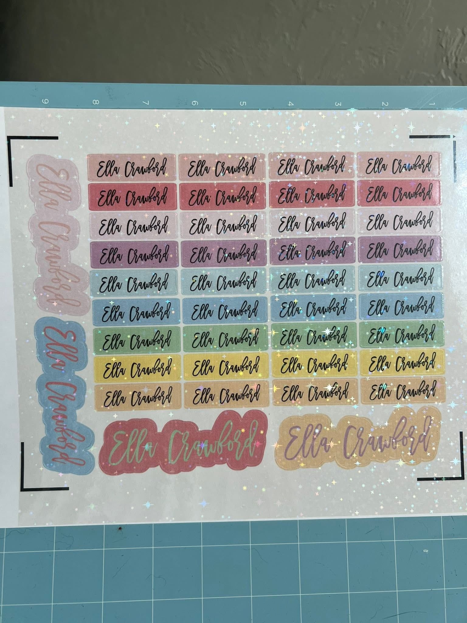 Water resistant name labels