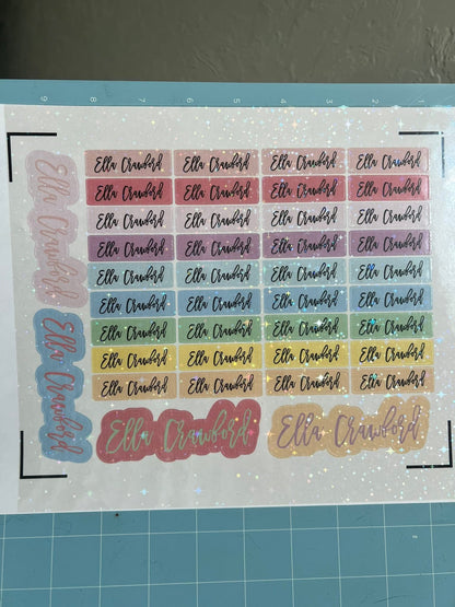 Water resistant name labels